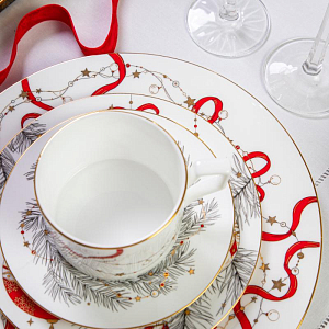 Набор Valerie Concept "Новогодняя лента", чашка и блюдце